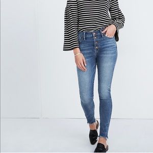 10" High-Rise Button-Front Skinny Jeans | Size 27